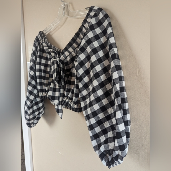 NWT! Anthropologie Maeve Black/White Gingham Crop Top, Top of 2 Piece Set, SMALL - Picture 13 of 15